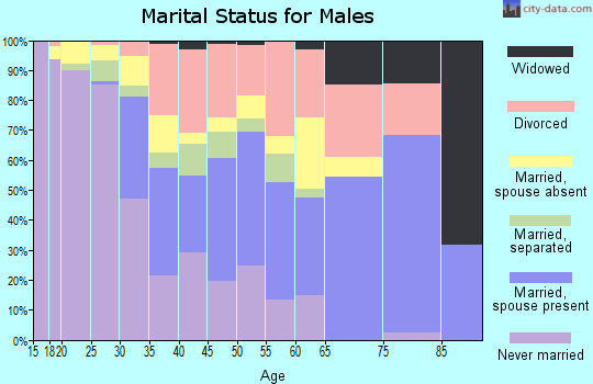 Zip code 34475 marital status for males