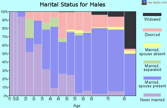Zip code 34601 marital status for males