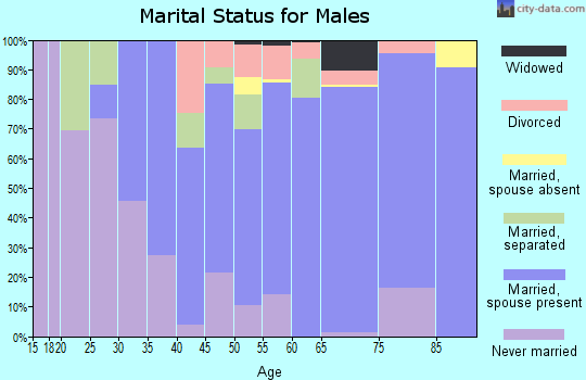 Zip code 34602 marital status for males