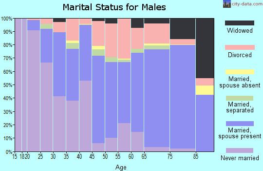 Zip code 34606 marital status for males