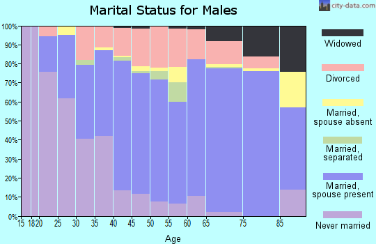 Zip code 34608 marital status for males