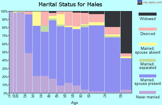 Zip code 34609 marital status for males