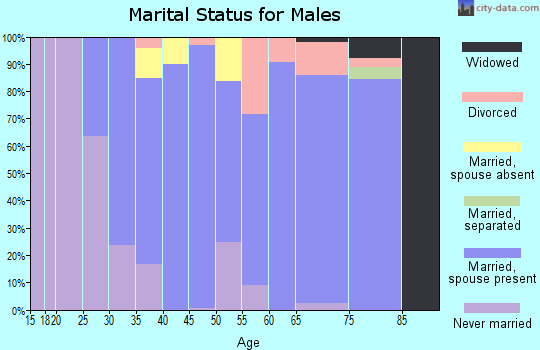 Zip code 34614 marital status for males