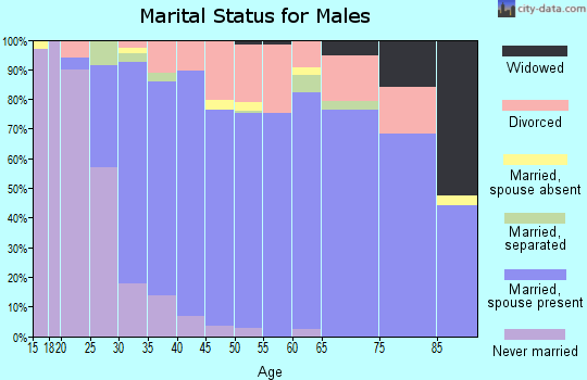 Zip code 34639 marital status for males