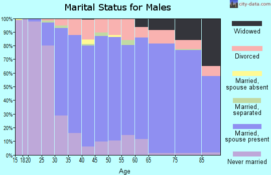 Zip code 34655 marital status for males