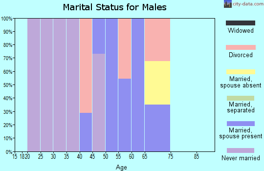 Zip code 34681 marital status for males