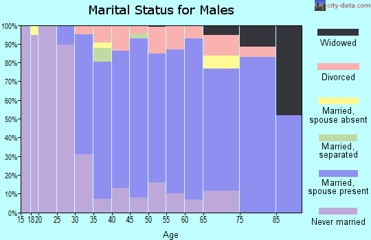 Zip code 34685 marital status for males