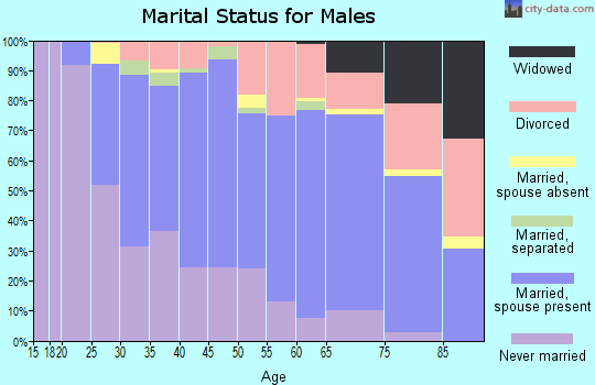 Zip code 34691 marital status for males
