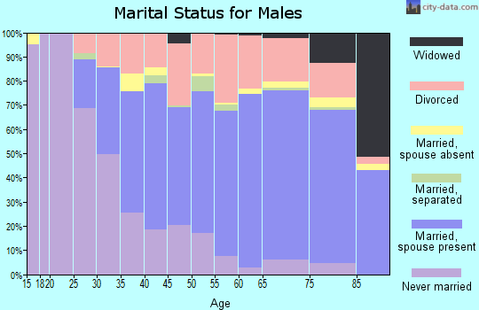 Zip code 34698 marital status for males