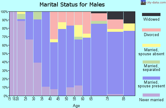 Zip code 34731 marital status for males