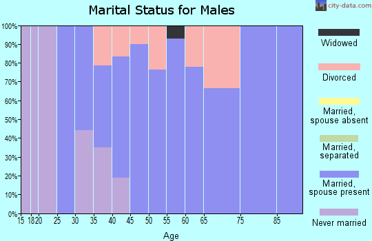 Zip code 34734 marital status for males