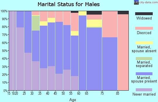 Zip code 34736 marital status for males