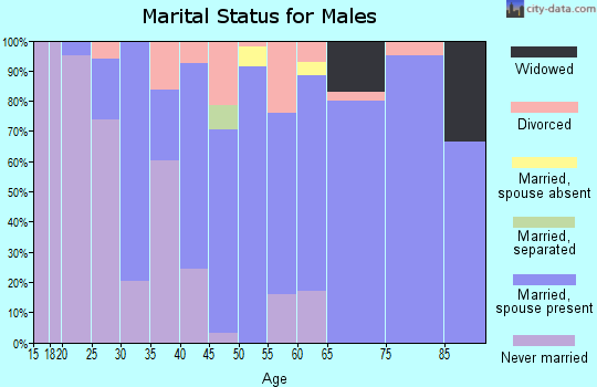 Zip code 34737 marital status for males