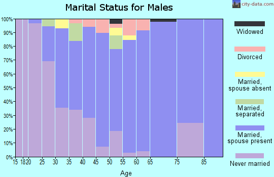 Zip code 34747 marital status for males