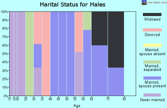 Zip code 34760 marital status for males