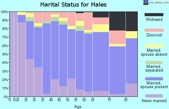 Zip code 34787 marital status for males