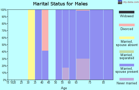 Zip code 34797 marital status for males
