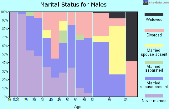 Zip code 34947 marital status for males
