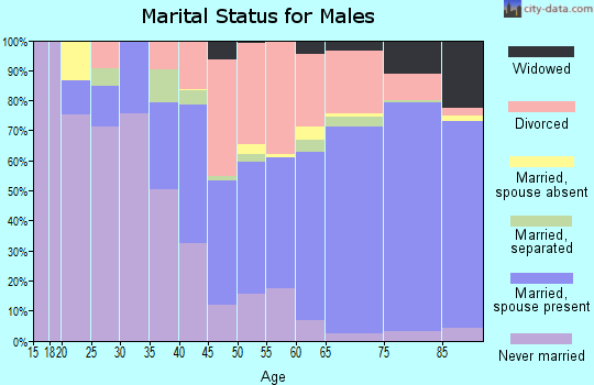 Zip code 34957 marital status for males