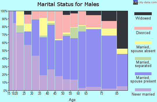 Zip code 34974 marital status for males