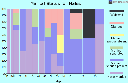 Zip code 34981 marital status for males