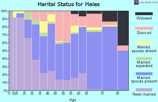 Zip code 34982 marital status for males