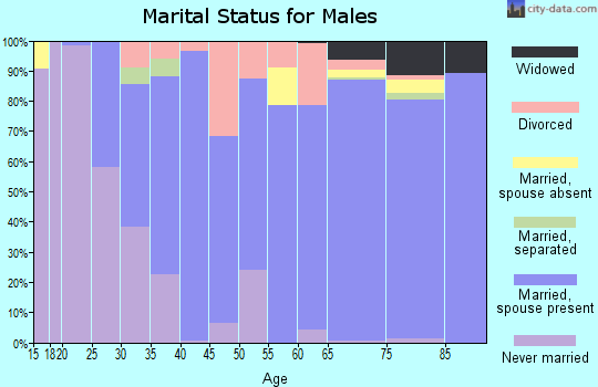 Zip code 34986 marital status for males