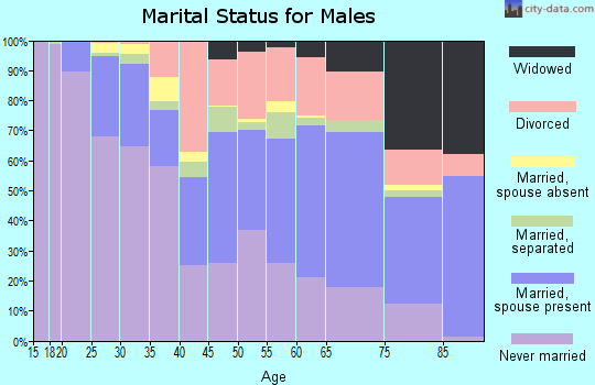 Zip code 35020 marital status for males