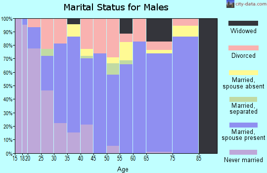 Zip code 35031 marital status for males
