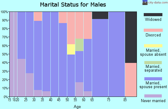 Zip code 35033 marital status for males