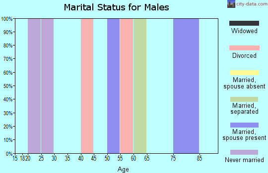 Zip code 35036 marital status for males