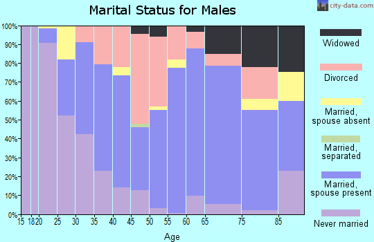Zip code 35045 marital status for males
