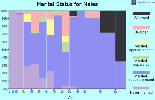 Zip code 35049 marital status for males