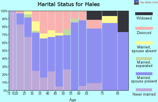 Zip code 35051 marital status for males
