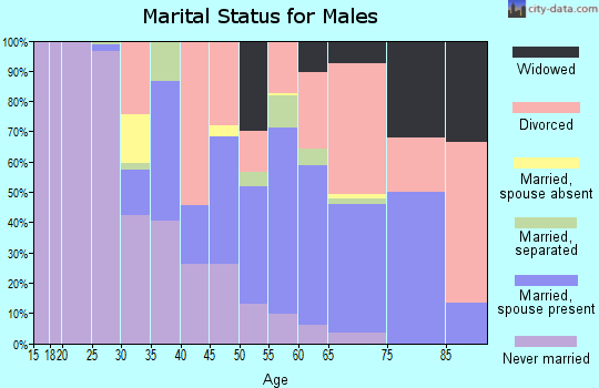 Zip code 35064 marital status for males