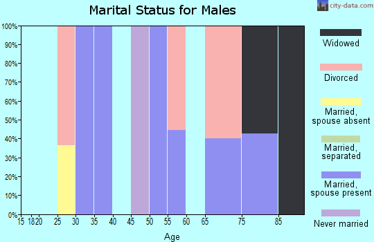 Zip code 35070 marital status for males