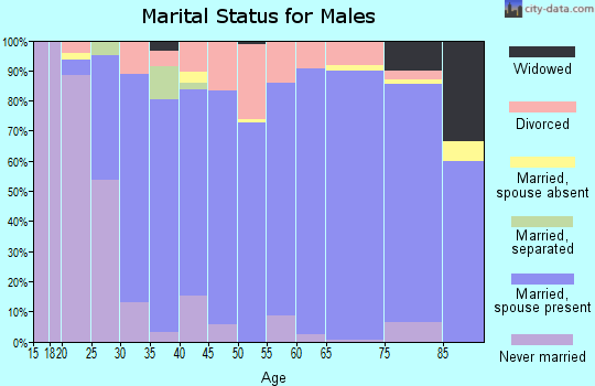 Zip code 35071 marital status for males