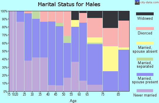 Zip code 35072 marital status for males