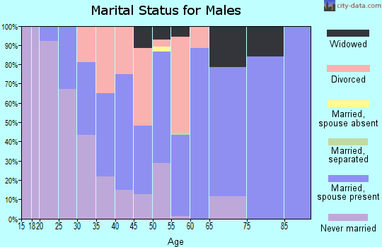 Zip code 35073 marital status for males