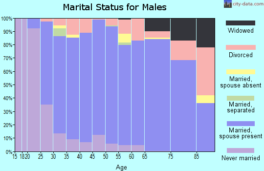 Zip code 35111 marital status for males