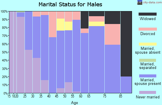 Zip code 35116 marital status for males