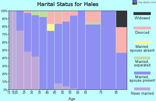 Zip code 35117 marital status for males