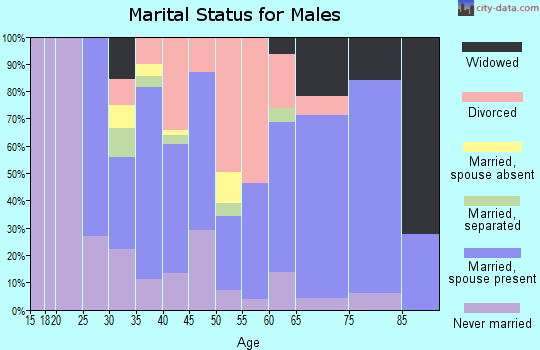 Zip code 35118 marital status for males