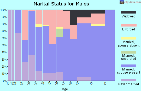 Zip code 35125 marital status for males