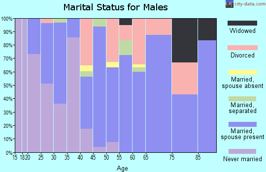 Zip code 35130 marital status for males
