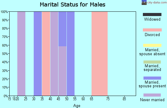 Zip code 35149 marital status for males