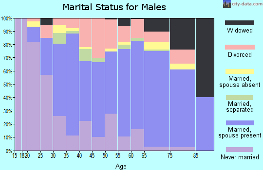 Zip code 35150 marital status for males