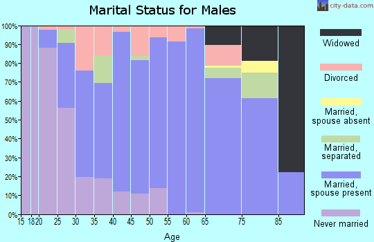 Zip code 35186 marital status for males