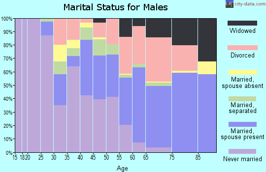 Zip code 35206 marital status for males