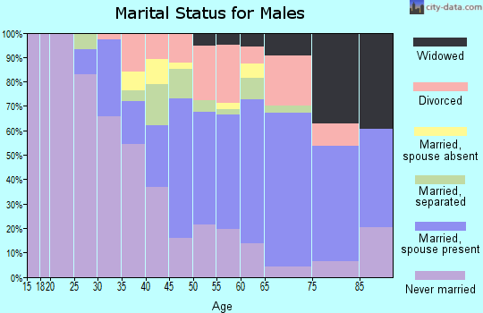 Zip code 35208 marital status for males